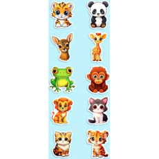 Cute Big Eye Animal Stickers 10's - sold assorted